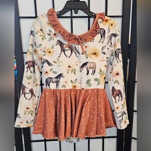 Cheeky Plum pony leotard size 5T